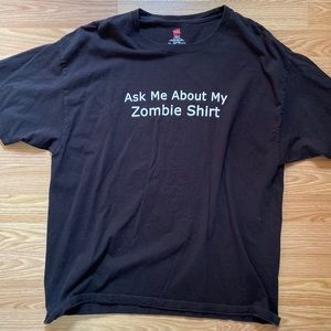 Ask Me About My Zombie Shirt Flip Up T-Shirt XL
